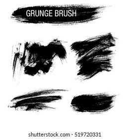 Vector set of grunge brush strokes