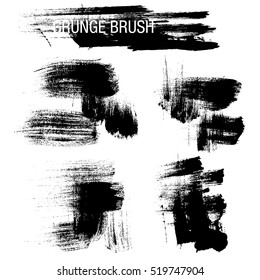 Vector set of grunge brush strokes