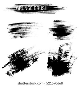 Vector set of grunge brush strokes