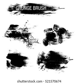 Vector set of grunge brush strokes