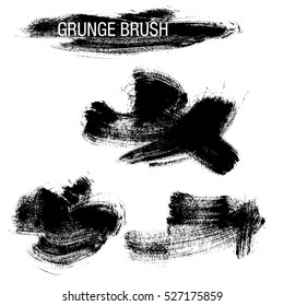Vector set of grunge brush strokes