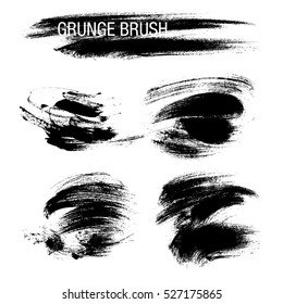 Vector set of grunge brush strokes