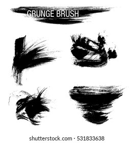 Vector set of grunge brush strokes