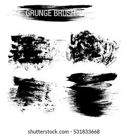 Vector set of grunge brush strokes