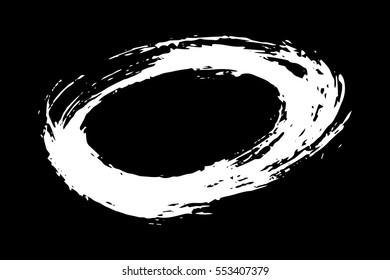 Vector set of grunge brush strokes. White vector brush in a black background. Strokes collection. Grunge stains. Set of brushes design elements, hand drawn with ink.