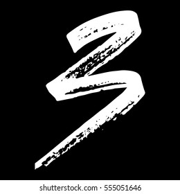 Vector set of grunge brush strokes. White vector brush in a black background. Strokes collection. Grunge stains. Set of brushes design elements, hand drawn with ink.