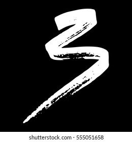 Vector set of grunge brush strokes. White vector brush in a black background. Strokes collection. Grunge stains. Set of brushes design elements, hand drawn with ink.