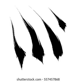 Vector set of grunge brush strokes. Black vector brush strokes collection. Black paint spots vector set
