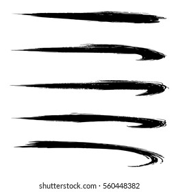 Vector set of grunge brush strokes. Black vector brush strokes collection. Black paint spots vector set
