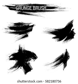 Vector set of grunge brush strokes