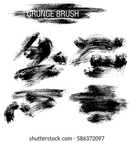 Vector set of grunge brush strokes
