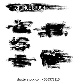 Vector set of grunge brush strokes