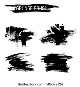 Vector set of grunge brush strokes