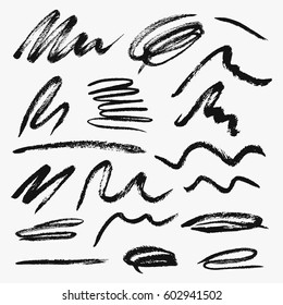 Vector set of grunge brush strokes