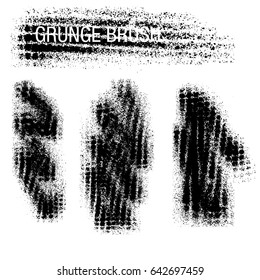 Vector set of grunge brush strokes