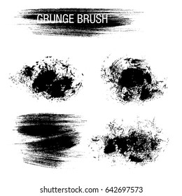 Vector set of grunge brush strokes