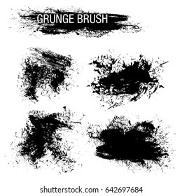 Vector set of grunge brush strokes