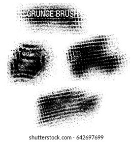 Vector set of grunge brush strokes