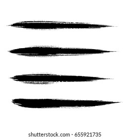 Vector set of grunge brush strokes. Black vector brush strokes collection. Black paint spots vector set

