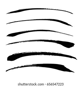 Vector set of grunge brush strokes. Black vector brush strokes collection. Black paint spots vector set

