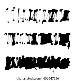 Vector set of grunge brush strokes. Black vector brush strokes collection. Black paint spots vector set

