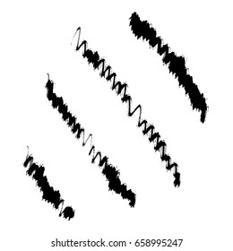 Vector set of grunge brush strokes. Black vector brush strokes collection. Black paint spots vector set