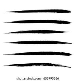 Vector set of grunge brush strokes. Black vector brush strokes collection. Black paint spots vector set
