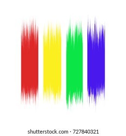 Vector set of grunge brush strokes. Colorful vector brush strokes collection. 
