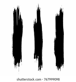 Vector set of grunge brush strokes. Black vector brush strokes collection. Black paint spots vector set