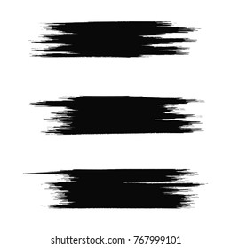 Vector set of grunge brush strokes. Black vector brush strokes collection. Black paint spots vector set