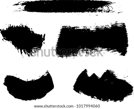 Vector set of grunge brush strokes
