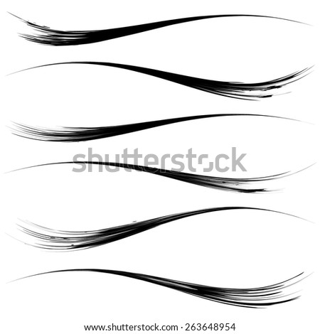 Vector set of grunge brush strokes. Black vector brush strokes collection. Black paint spots vector set
