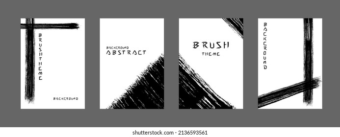 Vector set of grunge brush style templates for cover, background, flyer, banner, poster, etc.