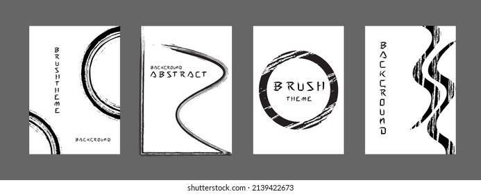 Vector set of grunge brush style templates for cover, background, flyer, banner, poster, etc.