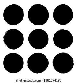 Vector set of grunge circle brush