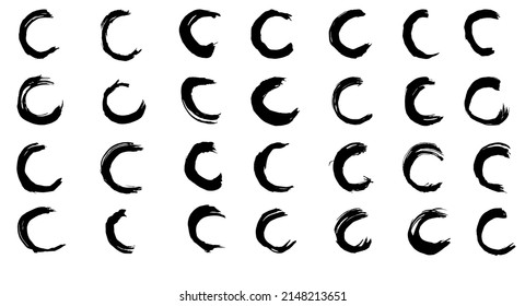 Vector set of grunge circle brush