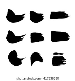 Vector set of grunge circle brush strokes