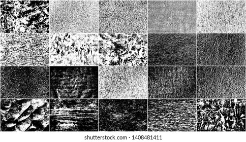 Vector Set Grunge Design Elements. Black And White Noise. Overlay Grainy Texture. Illustration, Eps 10.