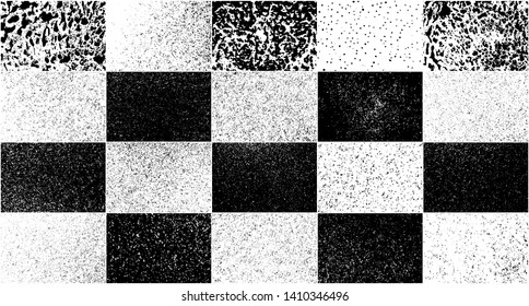 Vector Set Grunge Design Elements. Black And White Noise. Overlay Grainy Texture. Illustration, Eps 10.