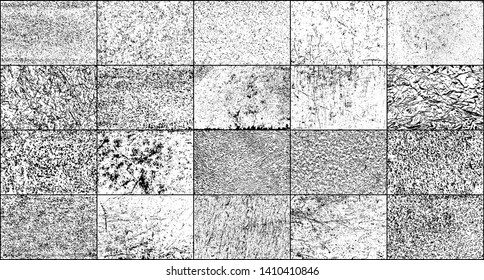 Vector Set Grunge Design Elements. Black And White Noise. Overlay Grainy Texture. Illustration, Eps 10.