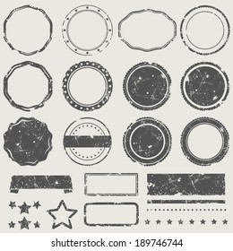 Vector set of grunge empty stamps 