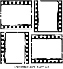 vector set of grunge film frame samples