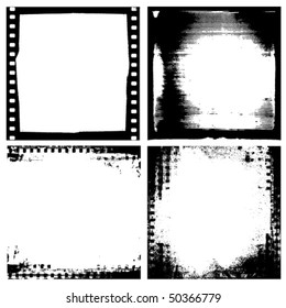 vector set of grunge film frame samples