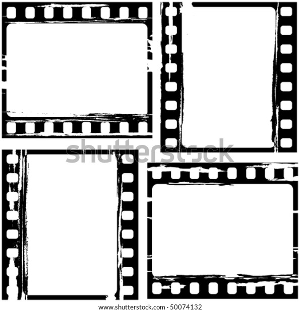 Vector Set Grunge Film Frame Samples Stock Vector (Royalty Free) 50074132