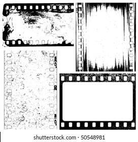 vector set of grunge film samples