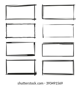 vector set grunge frame, grunge border