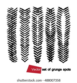 Vector set of grunge hatching. Doodle brush line collection