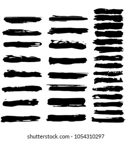 The vector set of grunge hotizontal line brushes