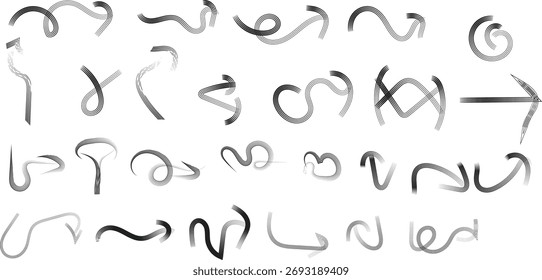 Vector Conjunto de Formas geométricas y Abstractas de trazo de pincel de tinta Grunge para Elementos de diseño creativos Colección