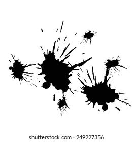 Vector set of grunge ink stains